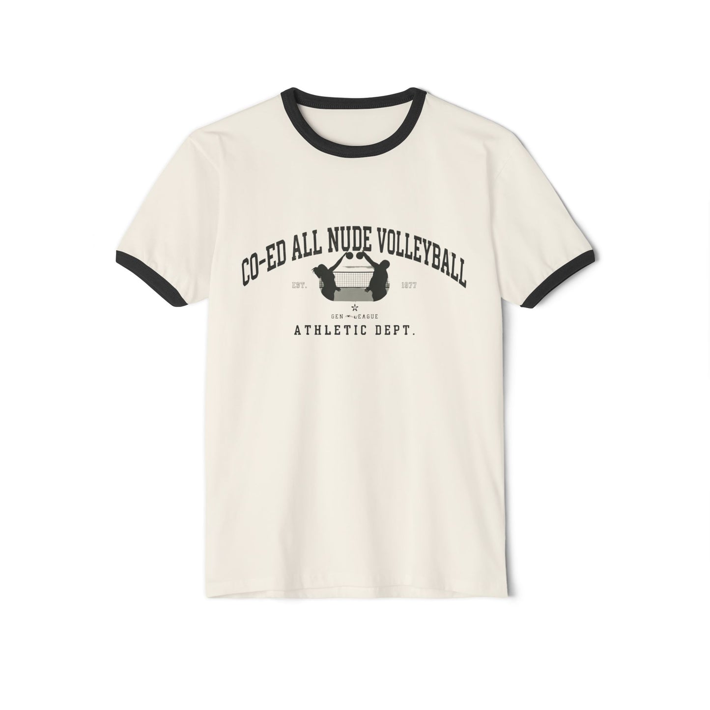"Co-Ed All Nude Volleyball" Athletic Dept.- Ringer Tee