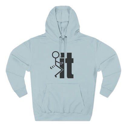 Stick Figure 'Fuck It'- Fleece Hoodie
