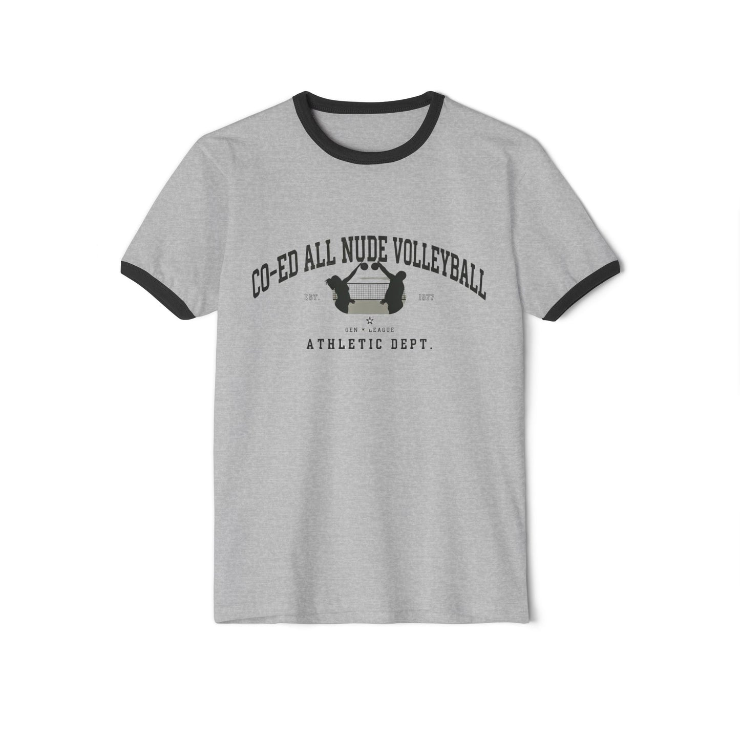 "Co-Ed All Nude Volleyball" Athletic Dept.- Ringer Tee