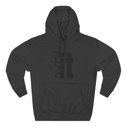 Stick Figure 'Fuck It'- Fleece Hoodie