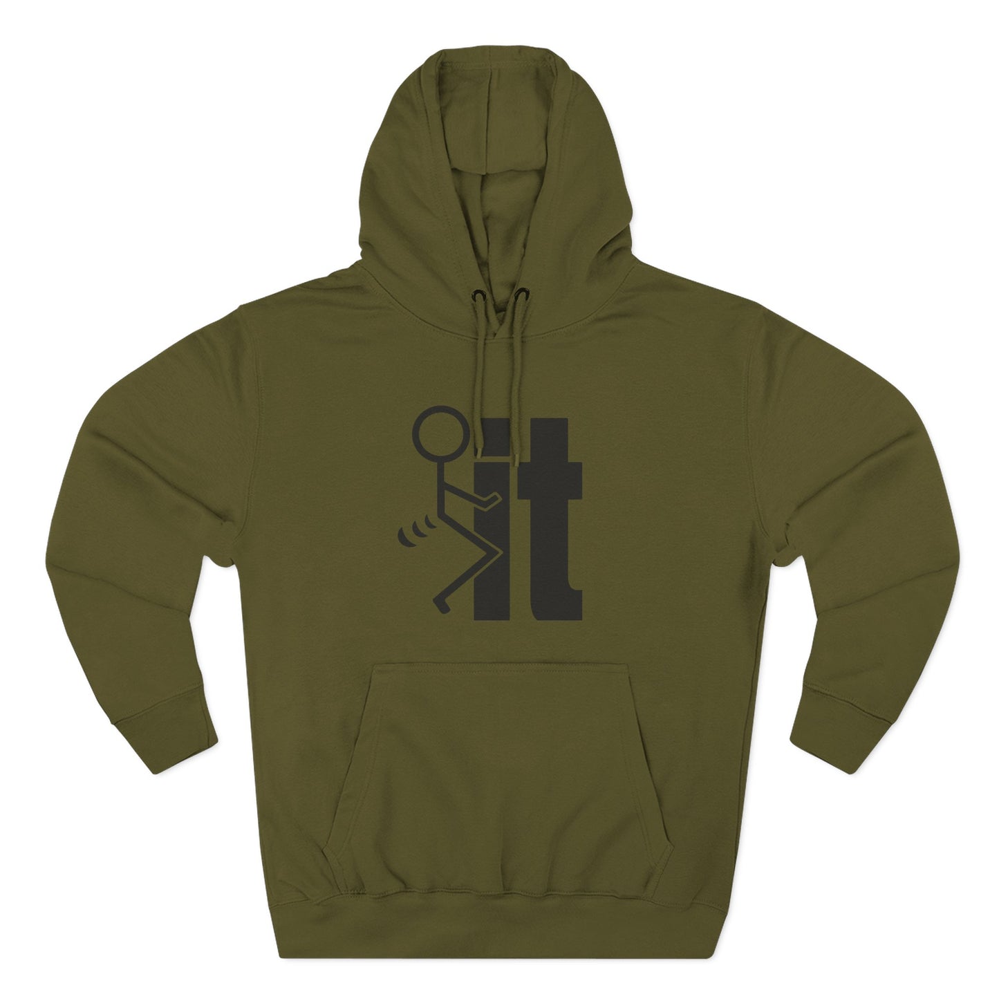 Stick Figure 'Fuck It'- Fleece Hoodie