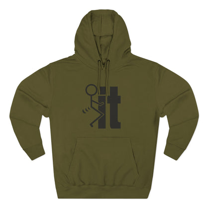 Stick Figure 'Fuck It'- Fleece Hoodie