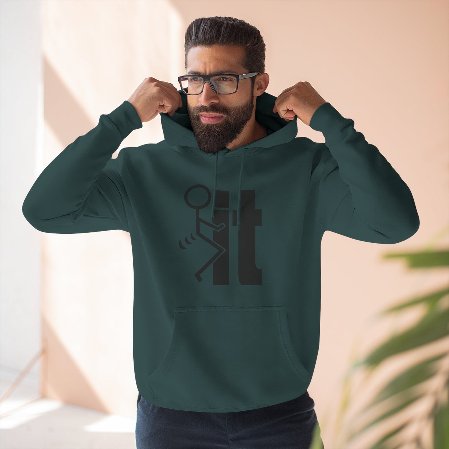 Stick Figure 'Fuck It'- Fleece Hoodie